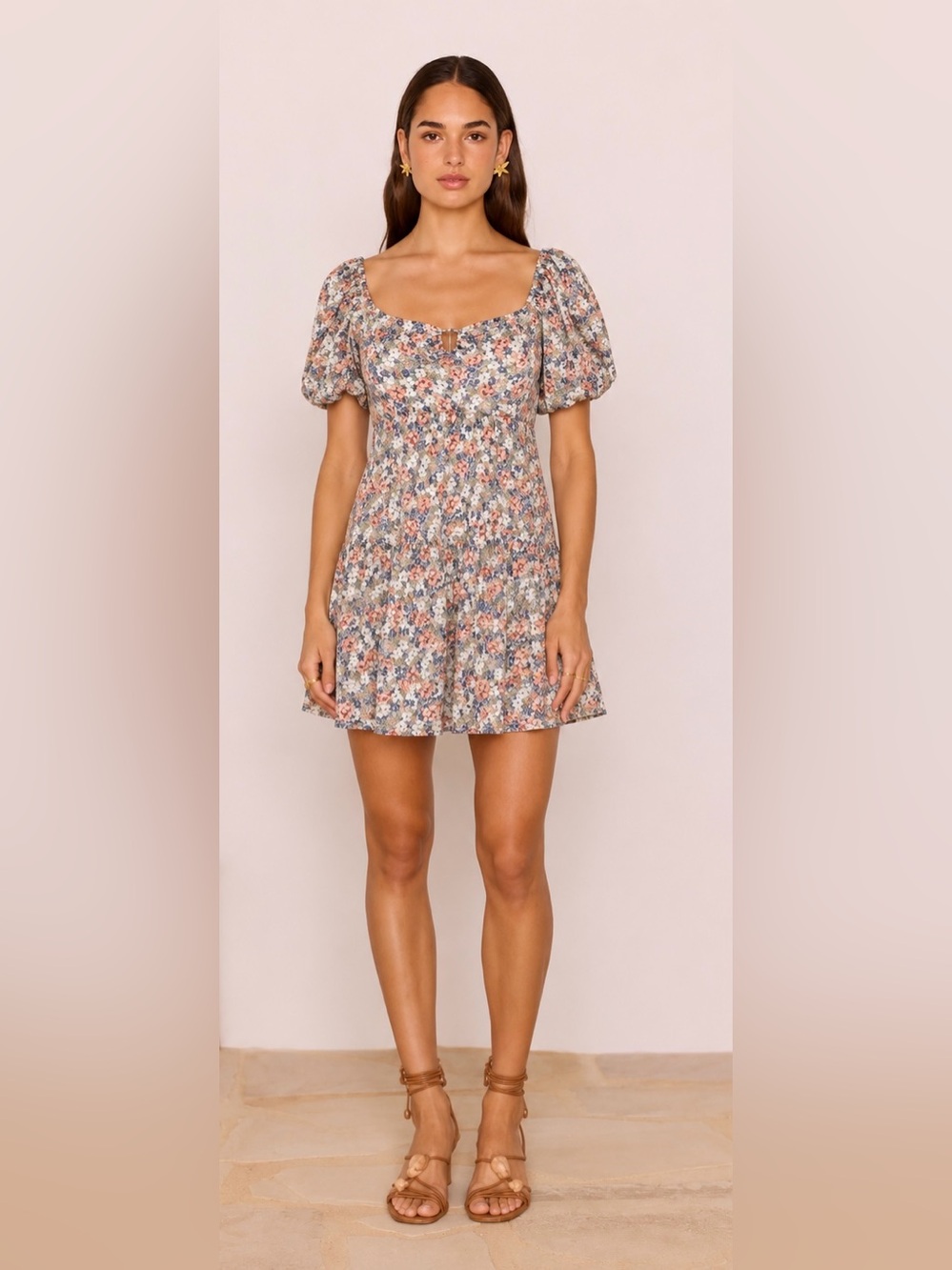 Minkpink Floral Babydoll Mini Dress Cottagecore Fairycore Romantic M